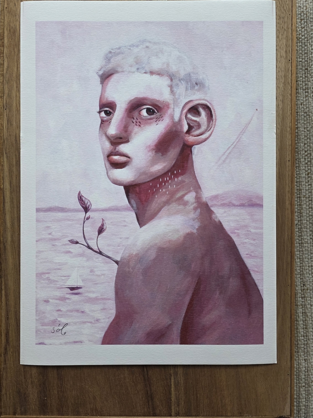 Blush-Toned Figurative Art Print - Contemporary Home Painting Bran Sólo "Algódon